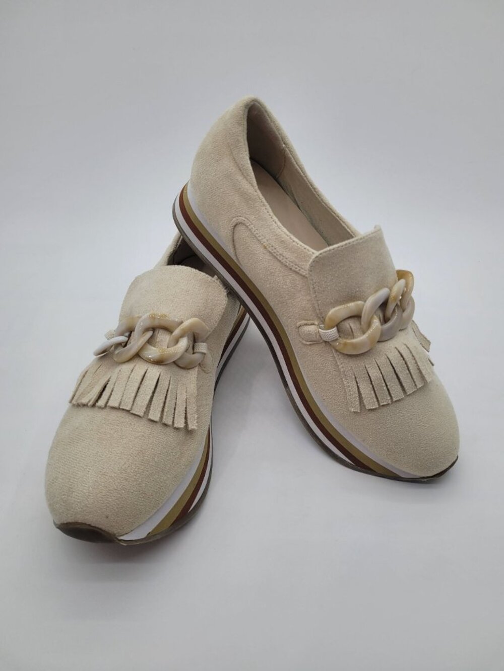 NWOB Coconuts By Matisse Bess Platform Loafer Sneakers Cream Tan Size 7 Runs Big